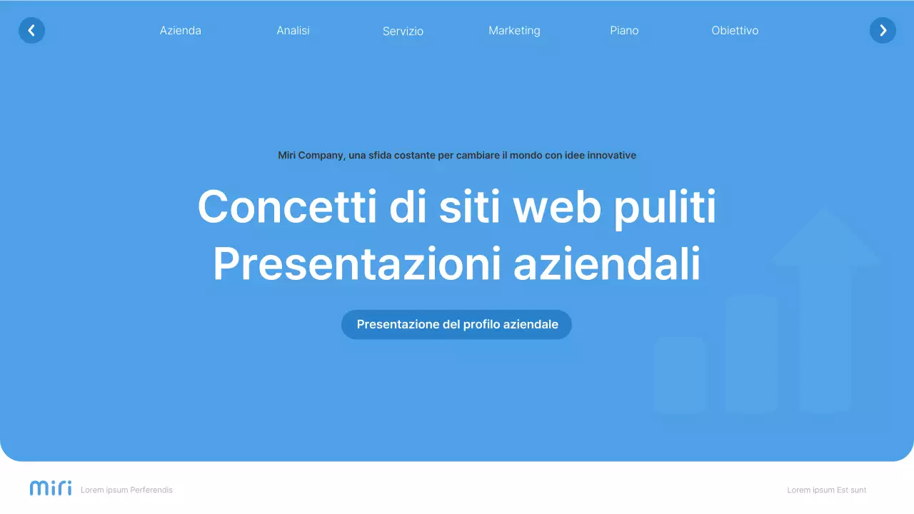 Profilo aziendale semplice in bianco e azzurro