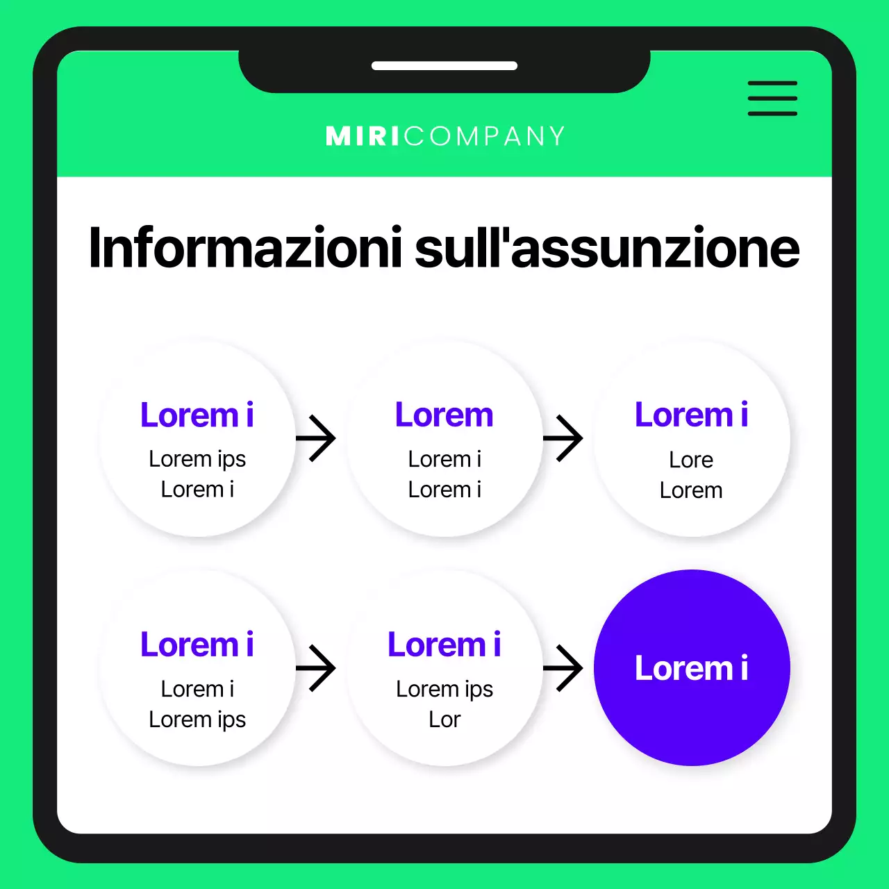 Assunzione di un designer carino in viola e chartreuse