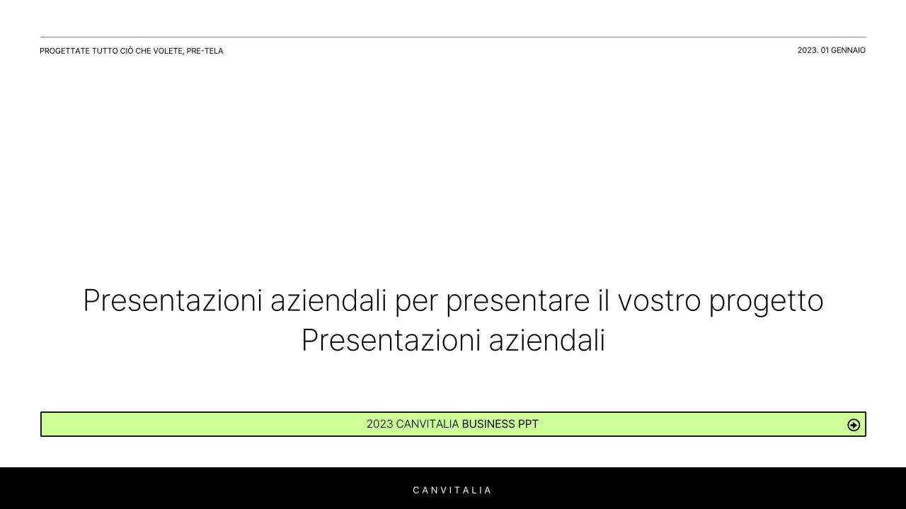 Una semplice relazione in bianco e chartreuse per introdurre un progetto