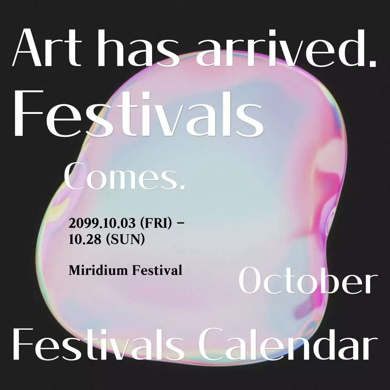 Thông báo lịch trình lễ hội nghệ thuật cầu vồng màu hồng