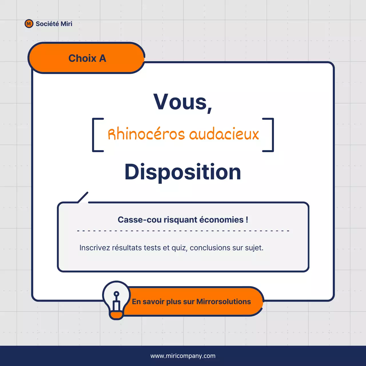 Proposition de pitch d'entreprise minimaliste en orange et bleu marine
