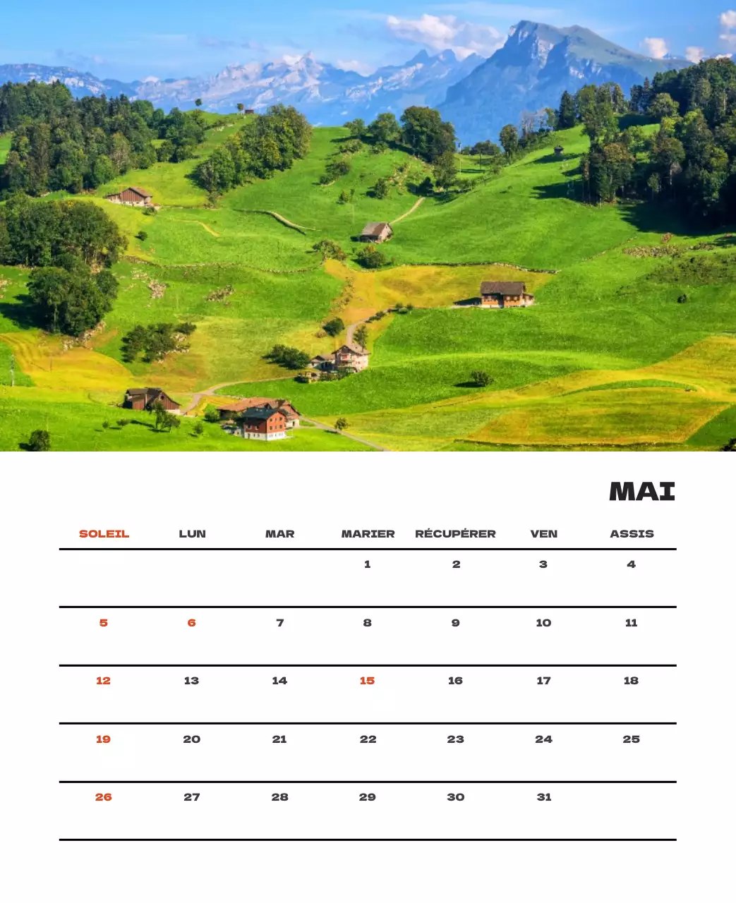 Une agence de voyage qui célèbre les fêtes de fin d'année avec des photos de voyages saisonniers et une mise en page claire et audacieuse.