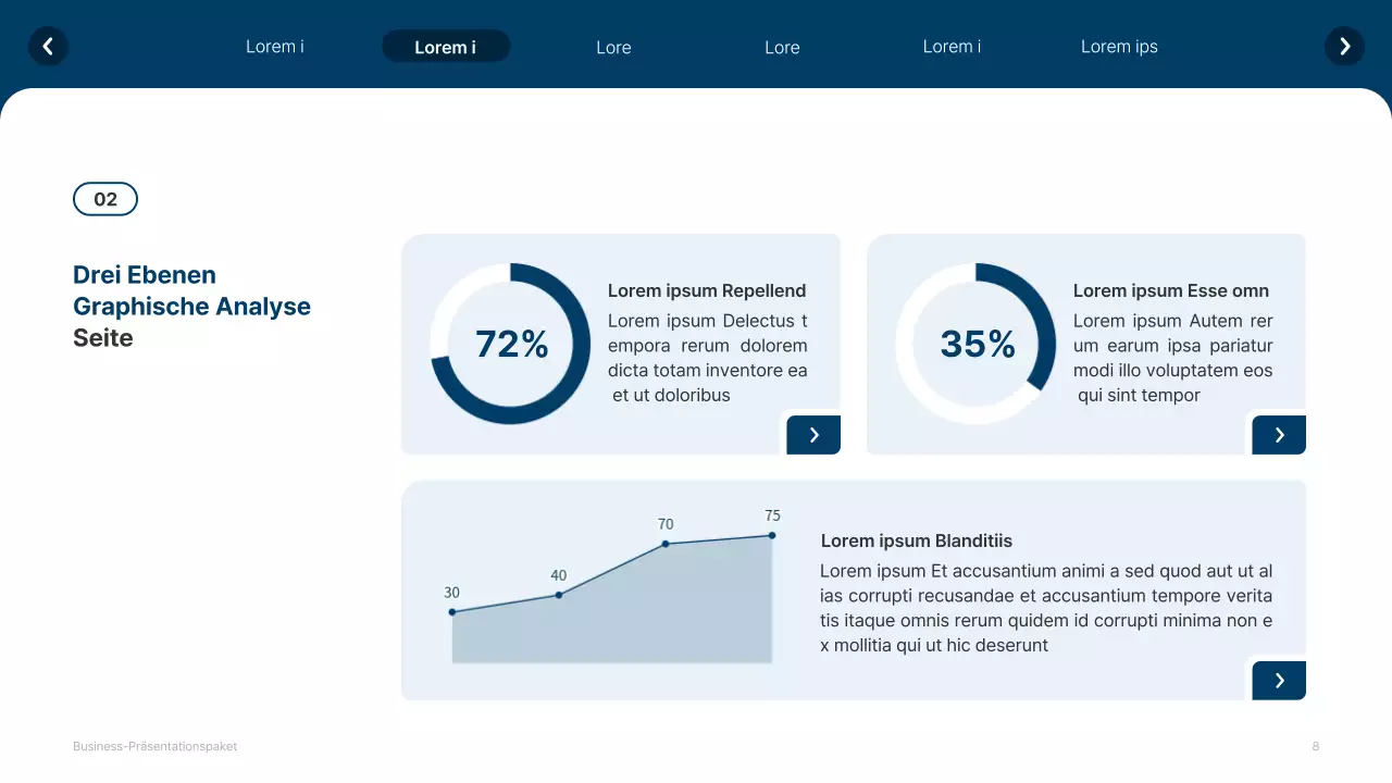 Einfache weiße und marineblaue Website Firmenprofil