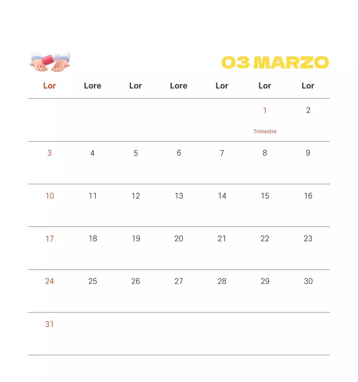 Un ospedale festivo con illustrazioni a tema salute e famiglia e accenti colorati