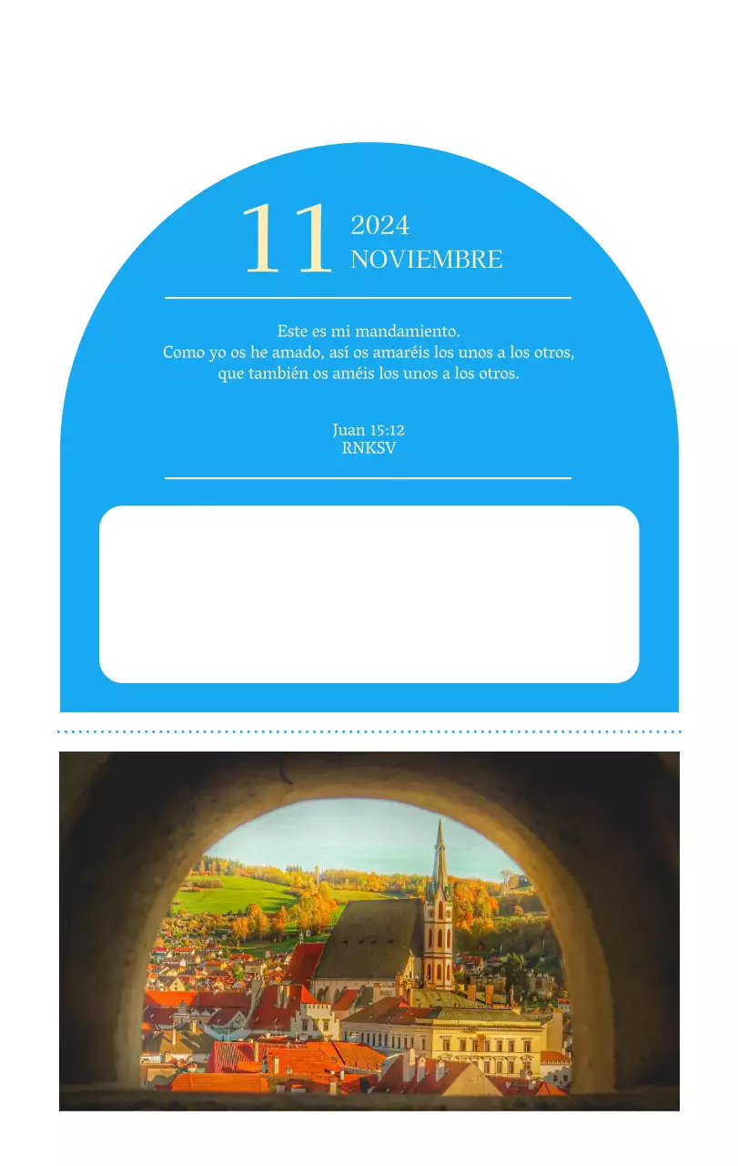 Calendario eclesiástico azul de concepto moderno