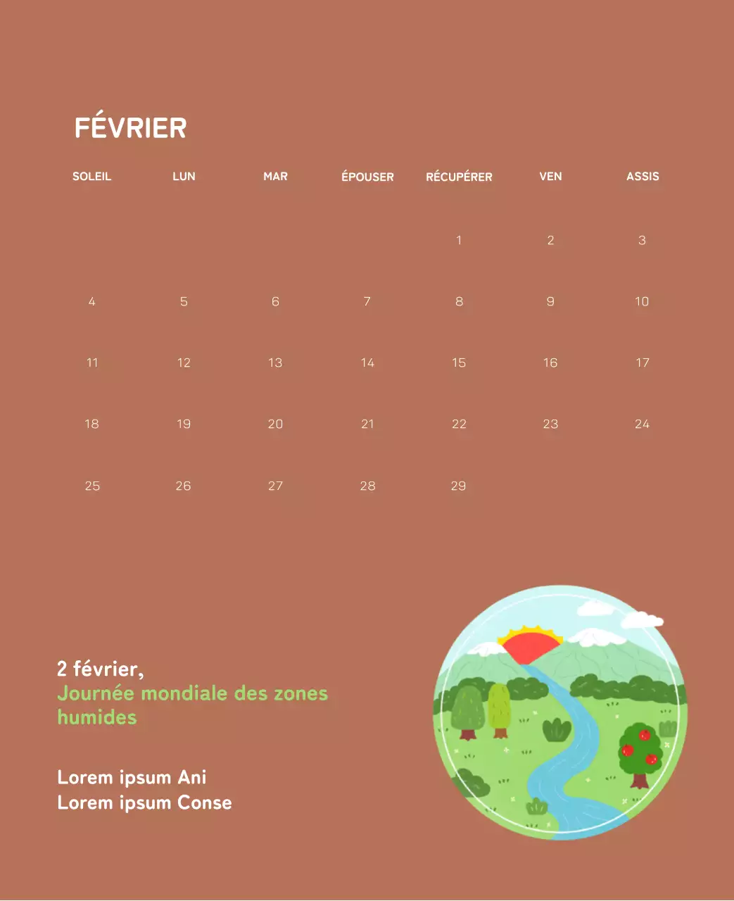 Une fondation sociale qui célèbre les fêtes de fin d'année avec des illustrations colorées de personnes et de la planète.