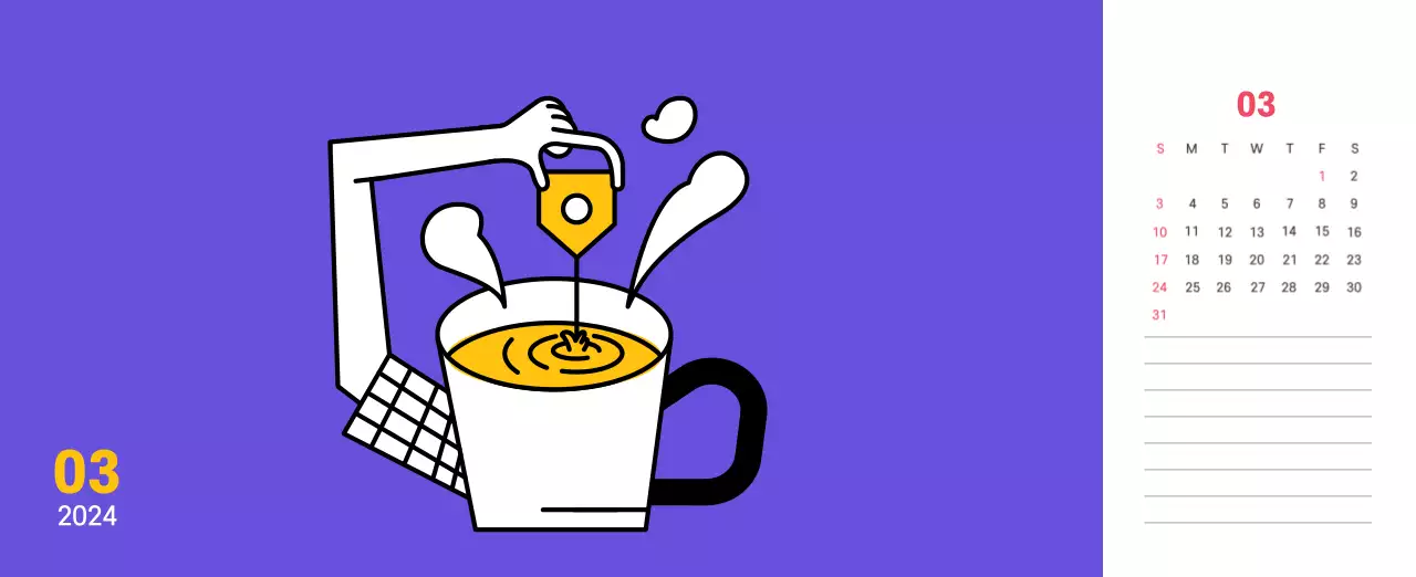 Clean line illustration on a purple background