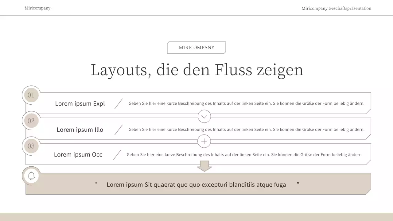 Ein einfacher, emotionaler Geschäftsbericht in Braun und Weiß