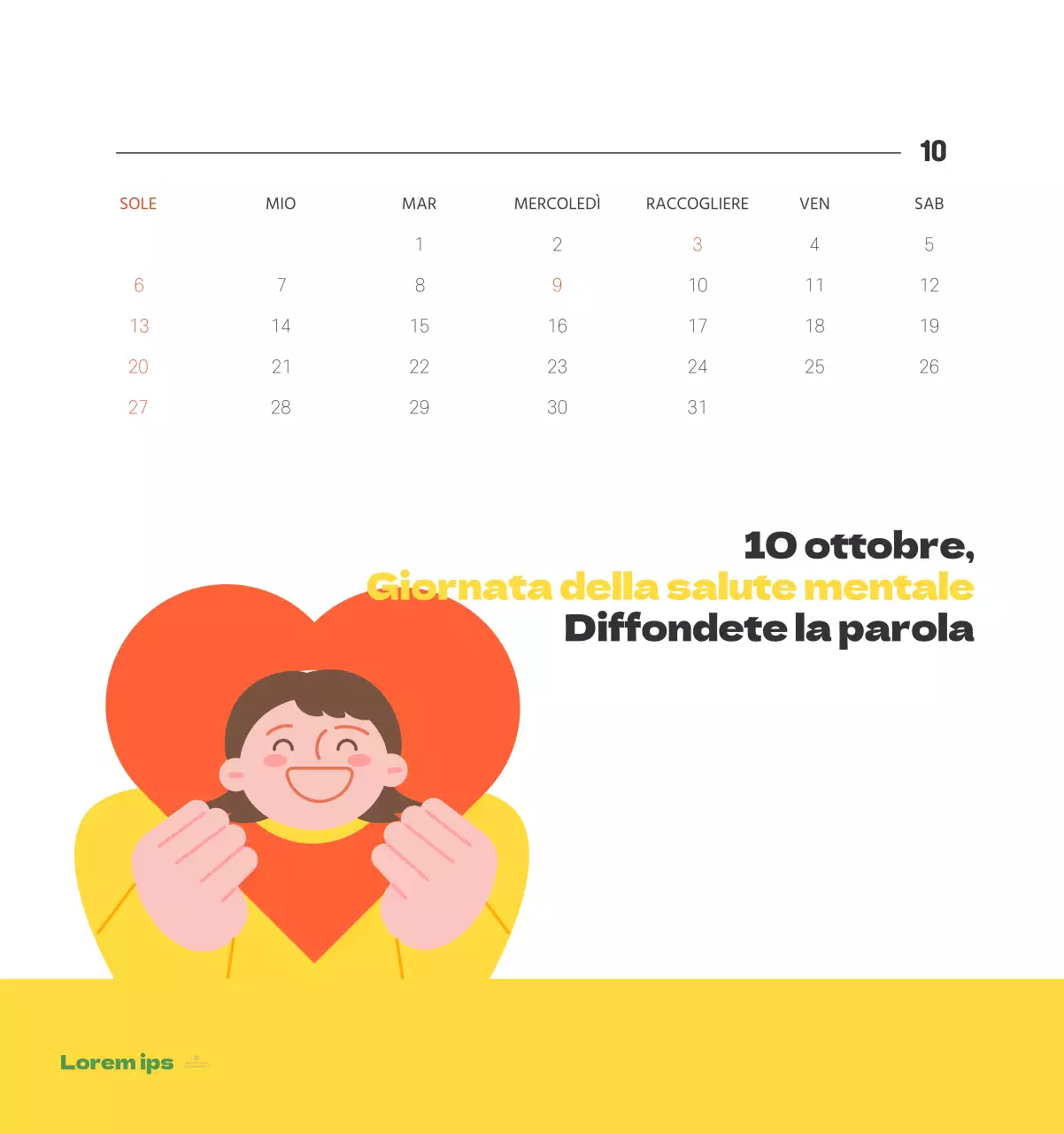 Un ospedale festivo con illustrazioni a tema salute e famiglia e accenti colorati