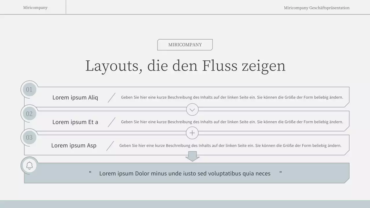 Ein einfacher, emotionaler Geschäftsbericht in Hellblau und Weiß