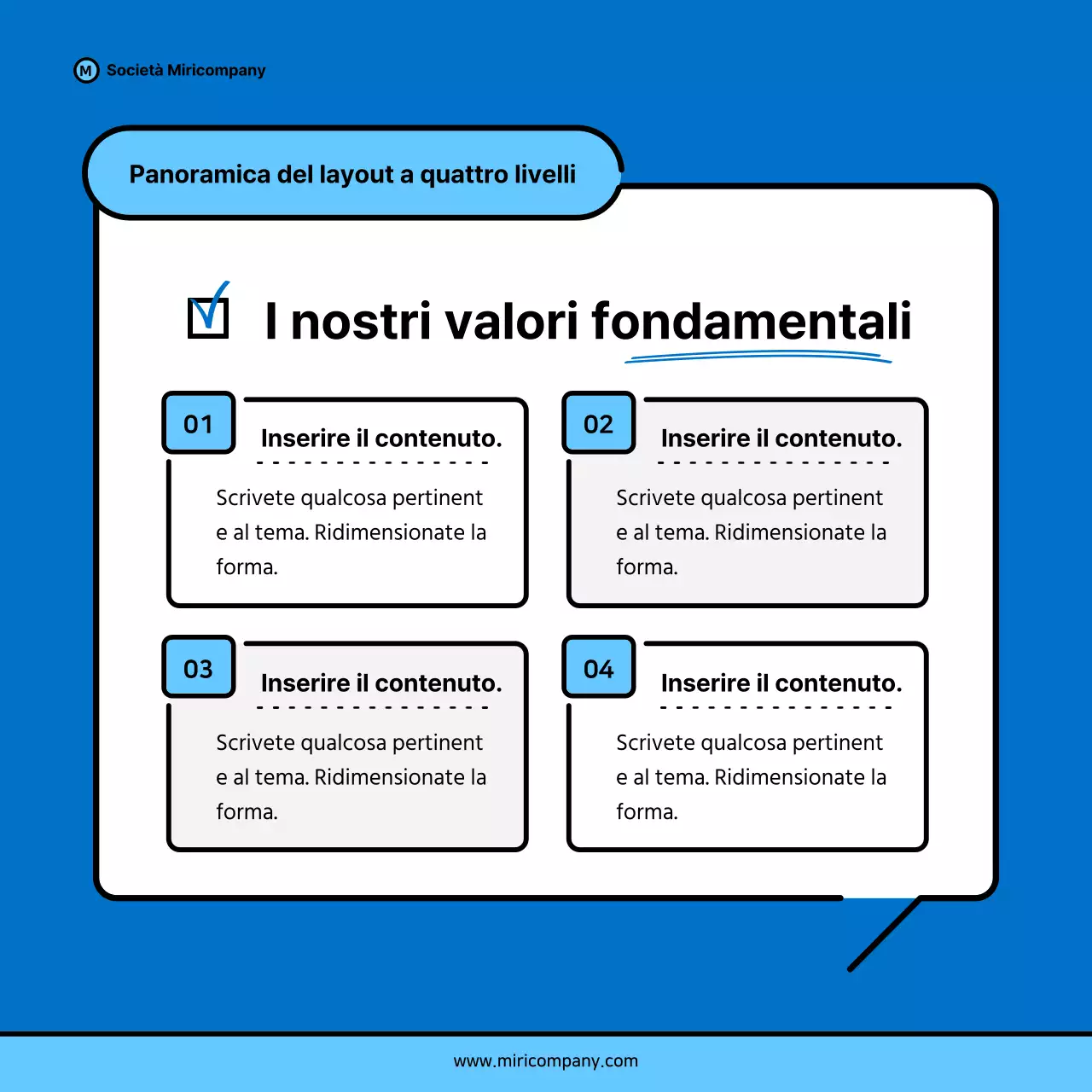 Proposta di pitch aziendale minimalista in blu e azzurro