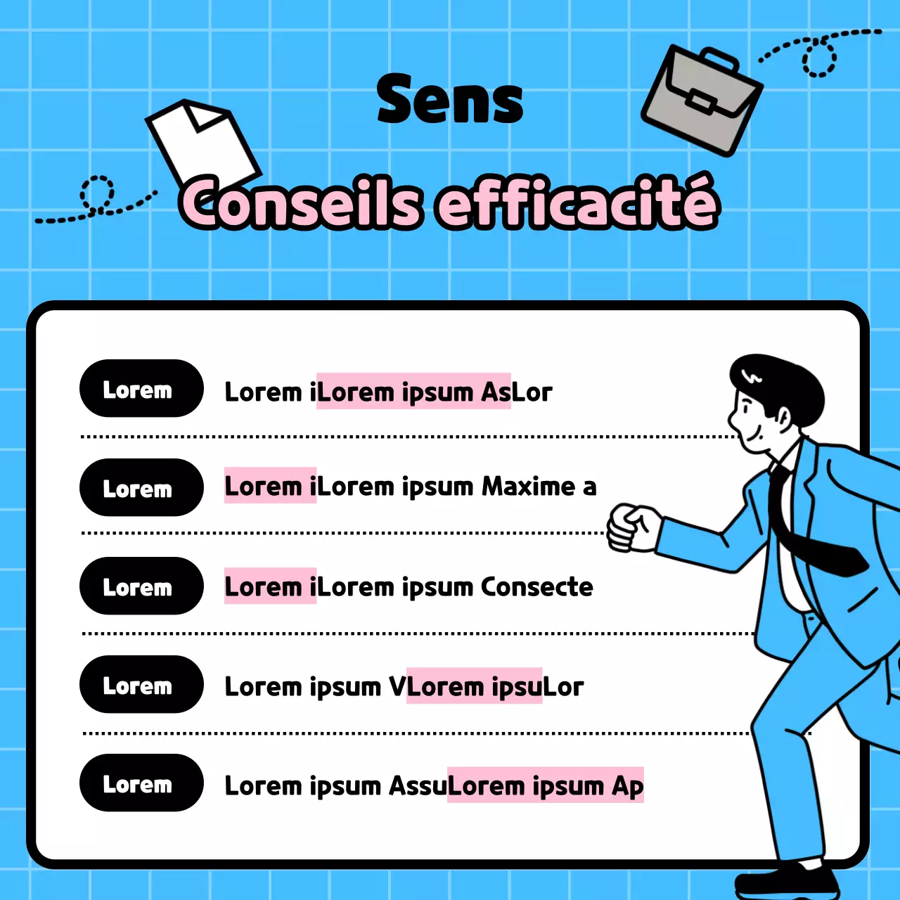 Formation sur le lieu de travail sur fond bleu clair