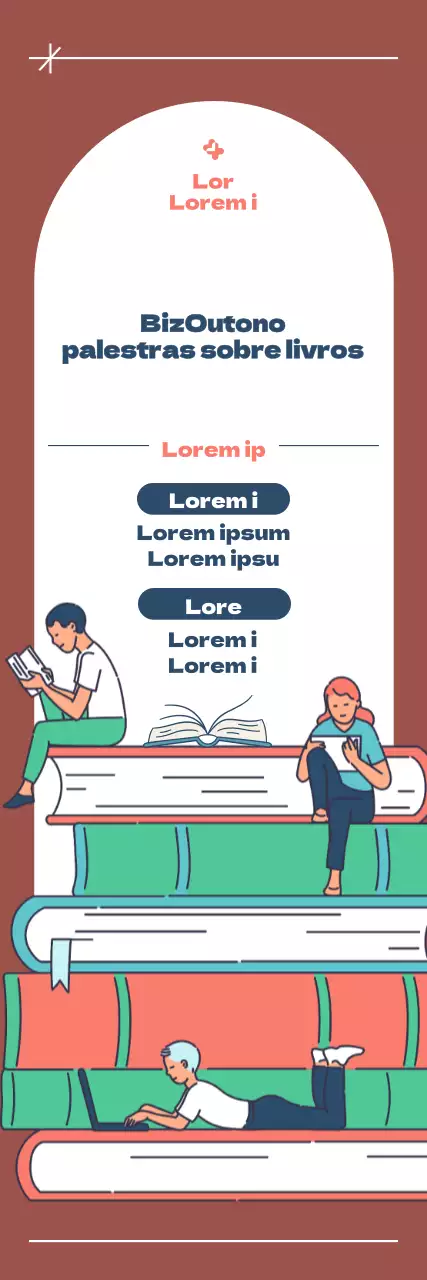 Promover eventos de conversas sobre livros com ilustrações de livros simples