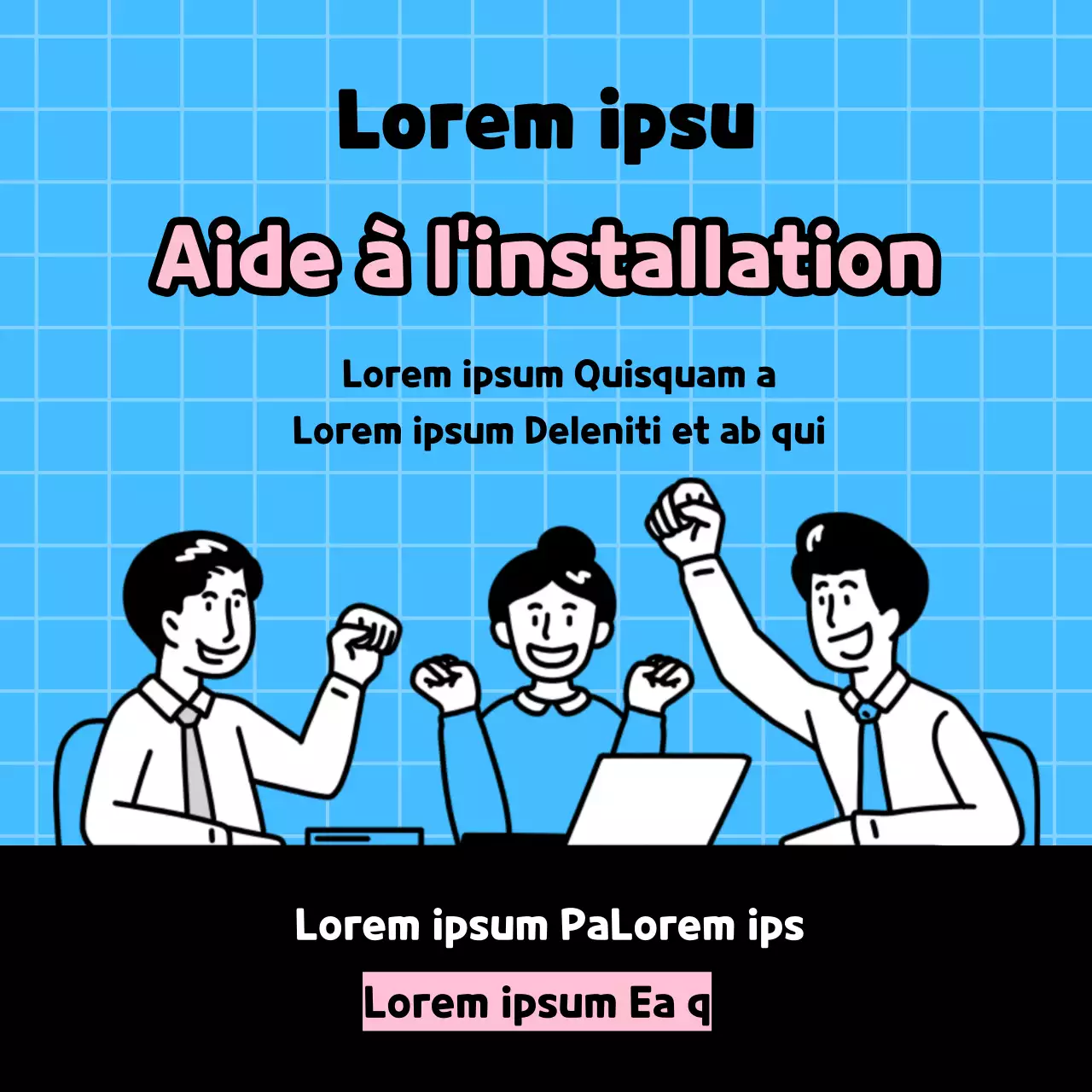 Formation sur le lieu de travail sur fond bleu clair