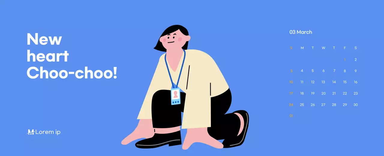 Motivational calendar with energetic illustrations and positive quotes on a light blue background