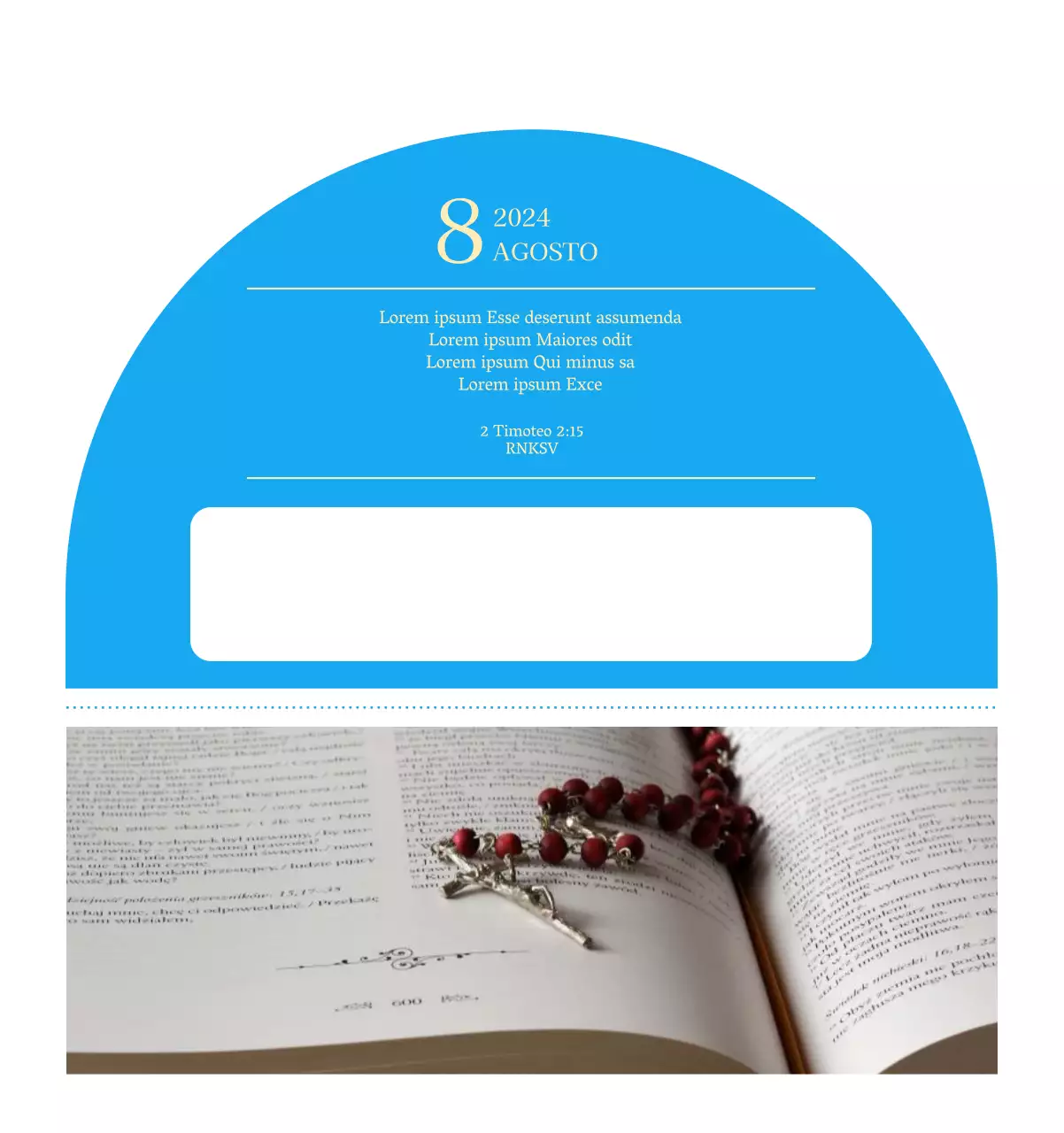 Calendario ecclesiastico blu di concezione moderna