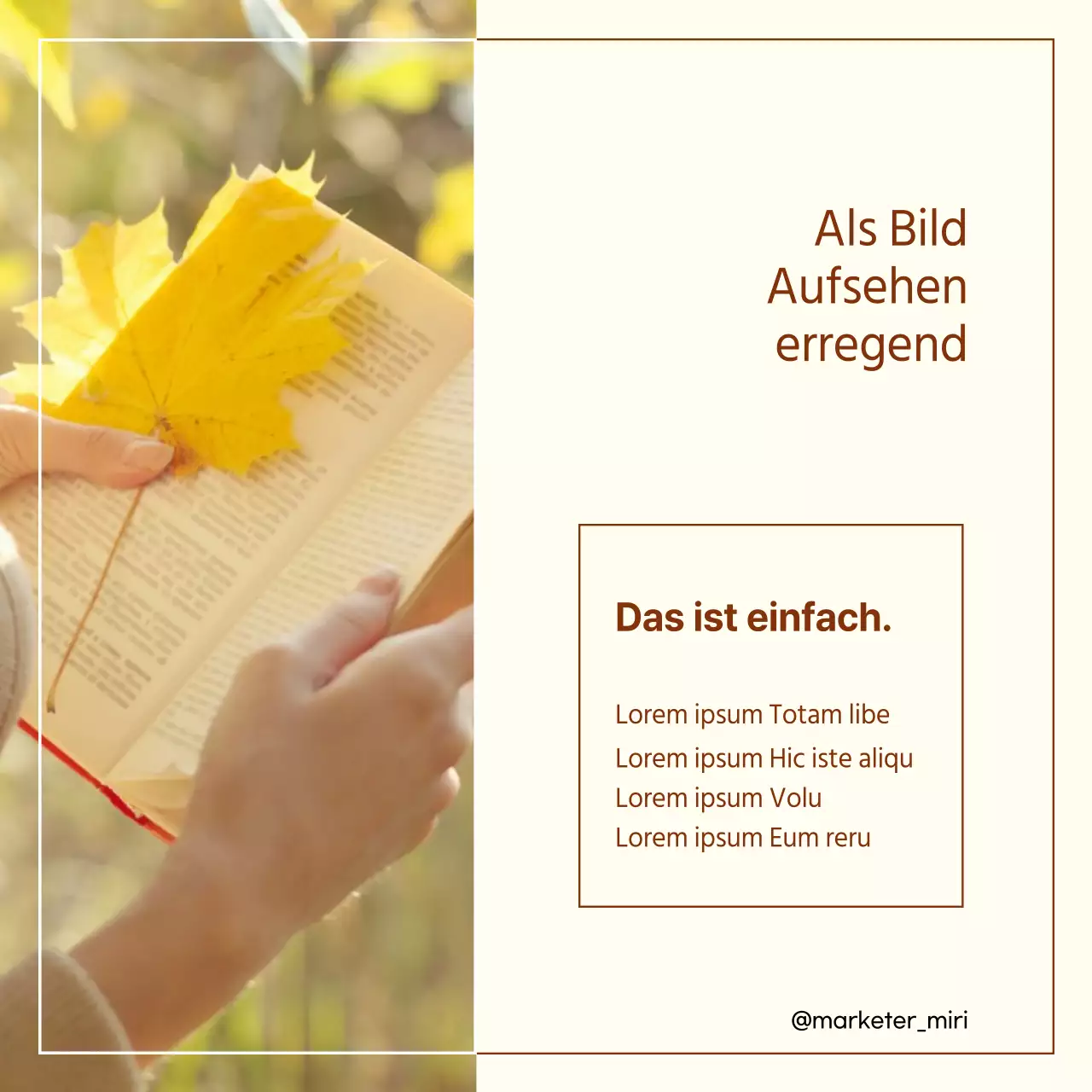 Ein Leitfaden zur Gestaltung einer warmen und einfachen Marketingvorlage in Braun und Weiß