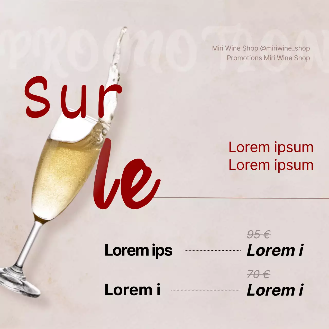 Promouvoir un simple magasin de vin en beige