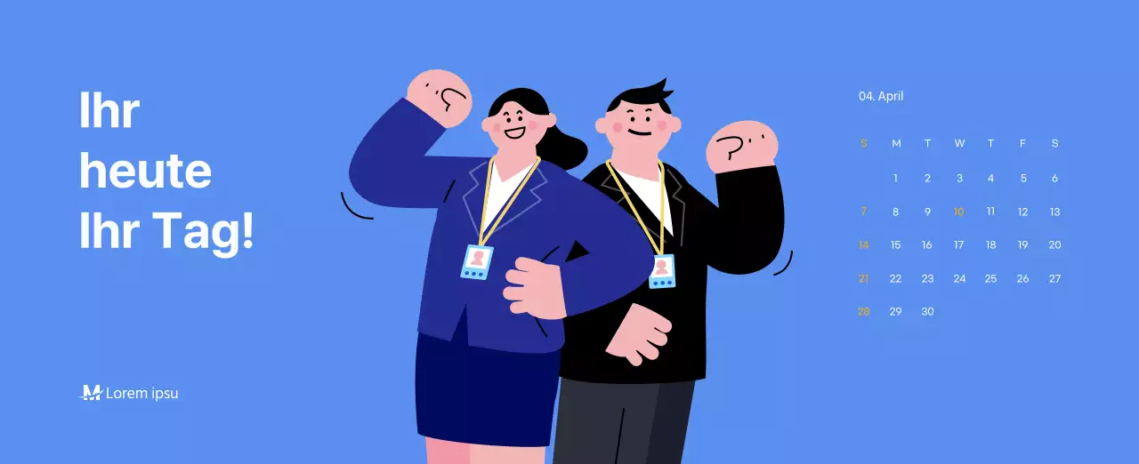 Motivationskalender mit energiegeladenen Illustrationen und positiven Zitaten auf hellblauem Hintergrund