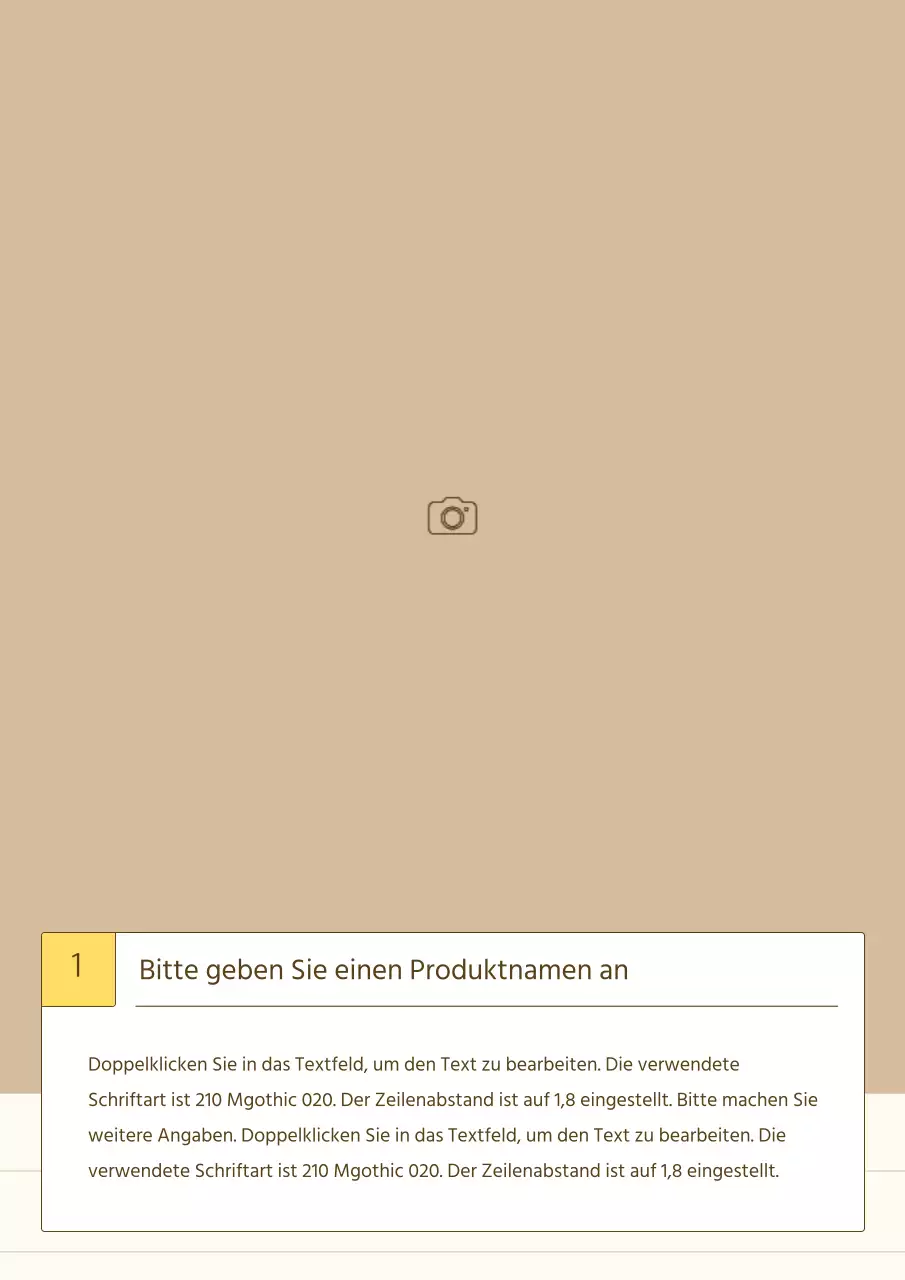 Eine einfache Storytelling-Produktpräsentation in Gelb und Beige