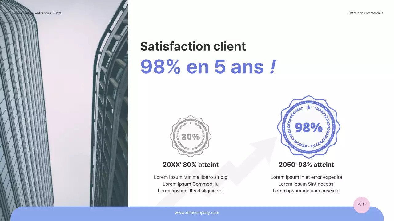 Une proposition d'offre simple et réussie en bleu