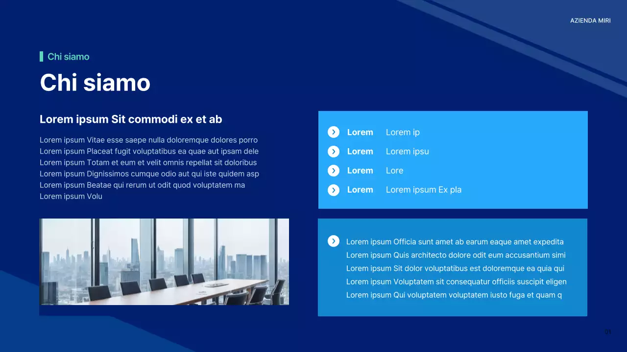 Un semplice rapporto di riunione sulla performance share in blu e menta