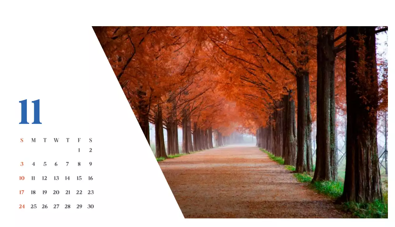 Krankenhauskalender mit saisonalen Landschaftsfotos