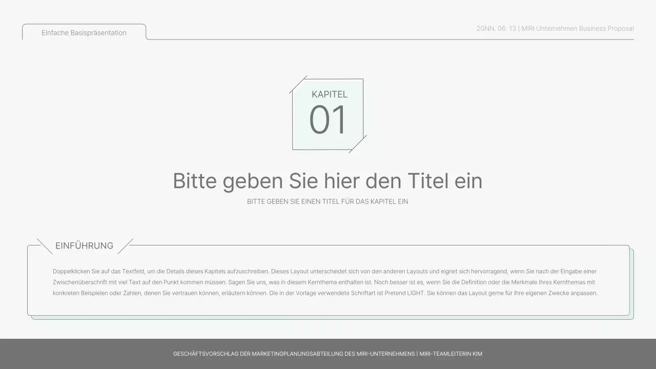 Einfacher Basisbericht in Hellblau und Hellgrün