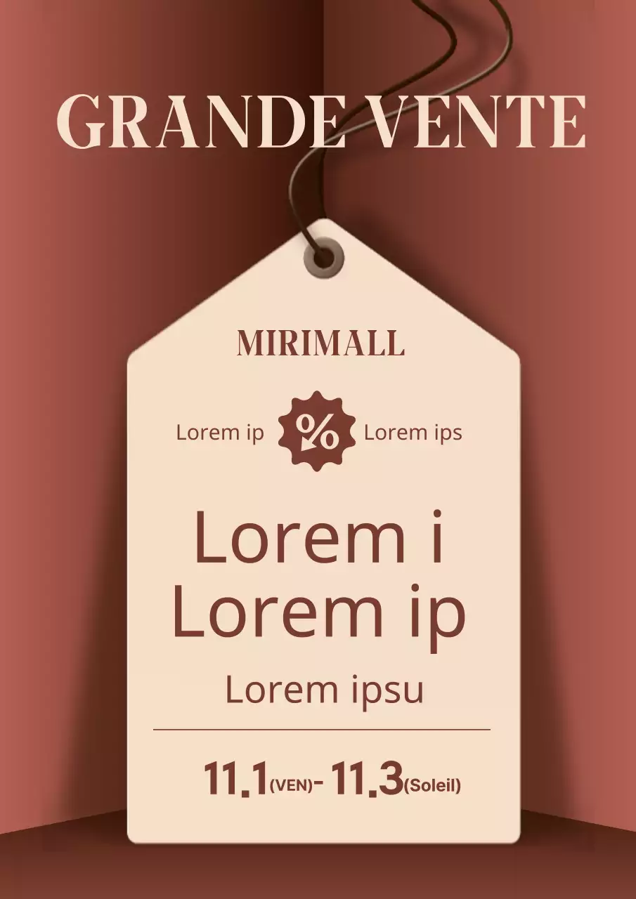 Une simple annonce d'offre de réduction marron et beige