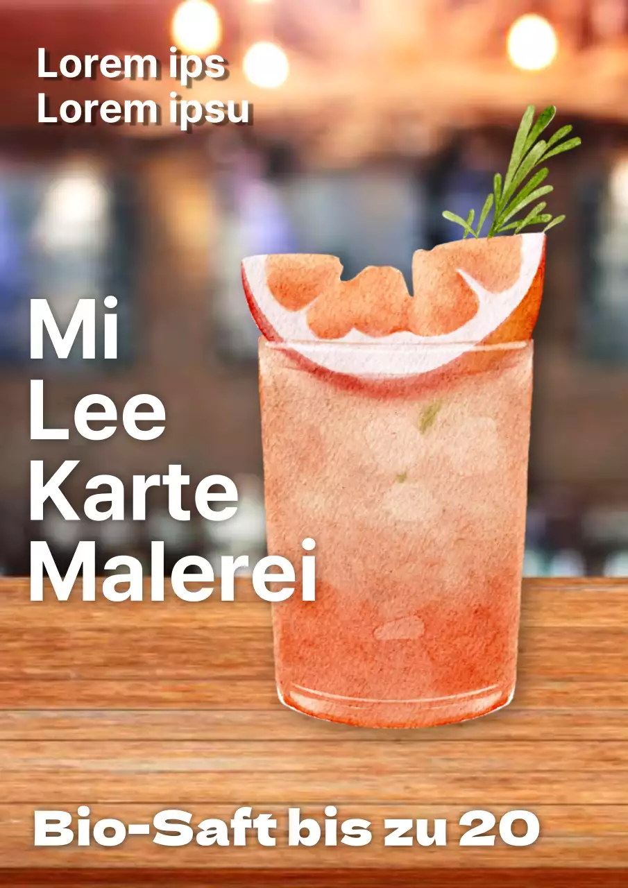 Werbung für eine minimalistische Café-Speisekarte in Orange und Braun