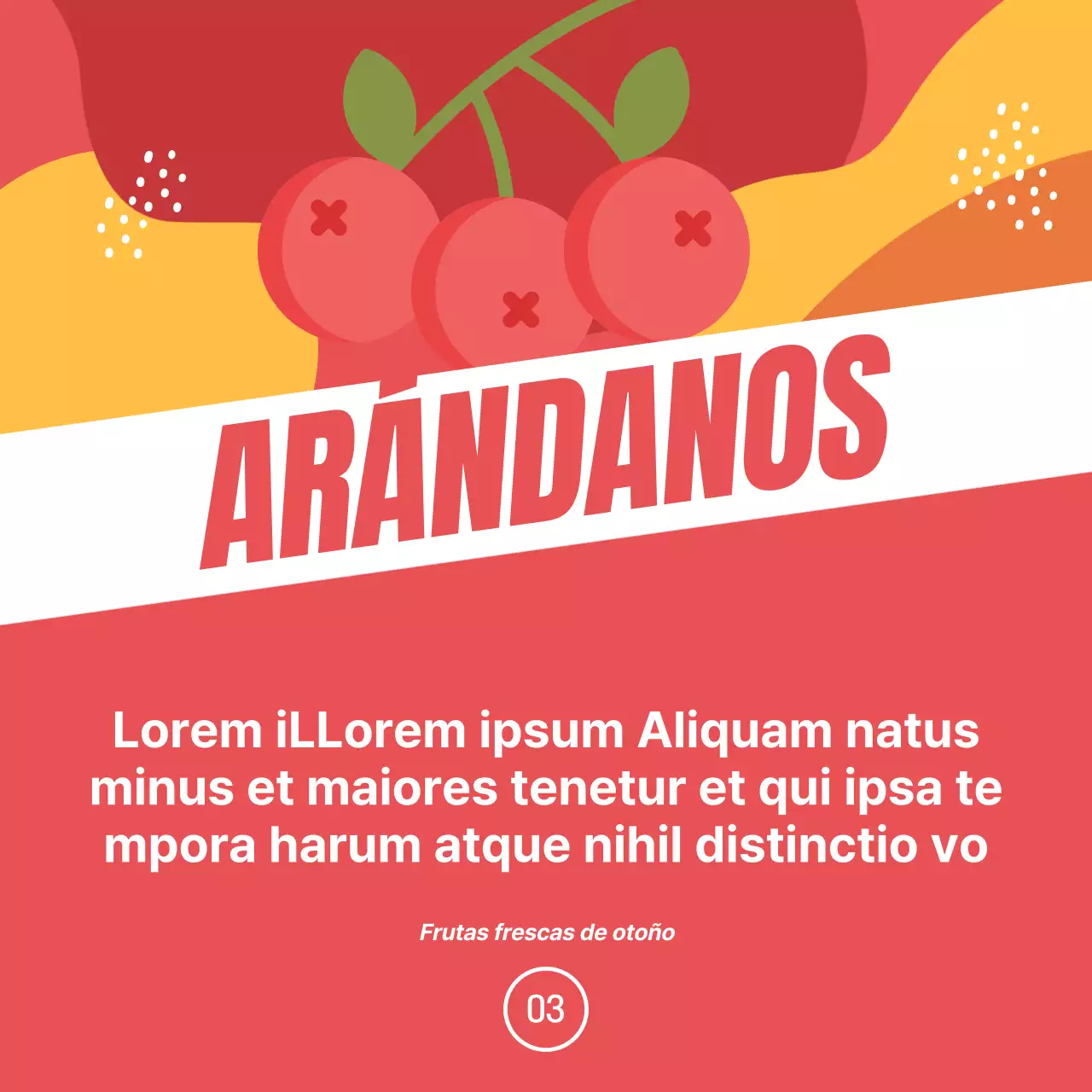 Promover la fruta de temporada con un toque de naranja y verde