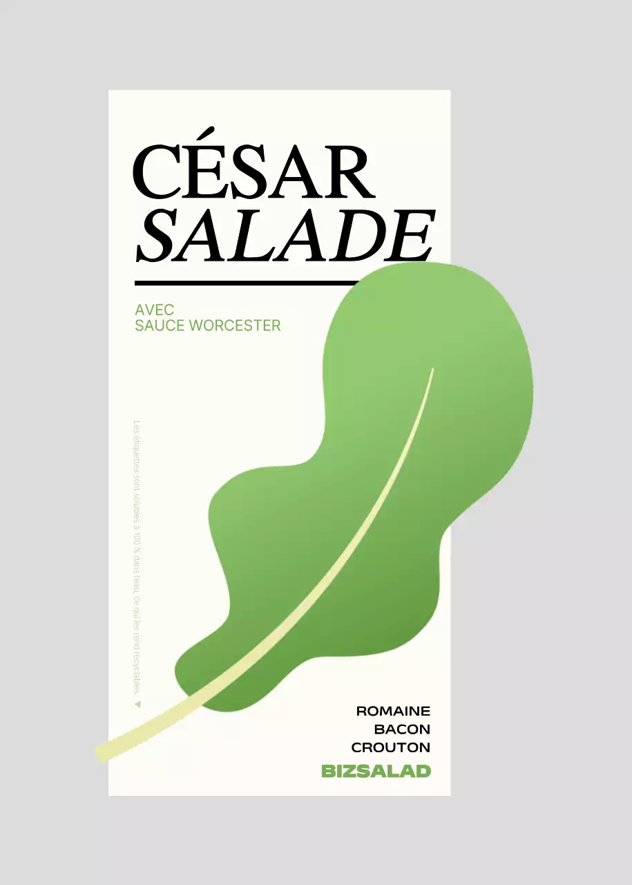 Étiquettes de salade avec illustrations de légumes verts et rouges