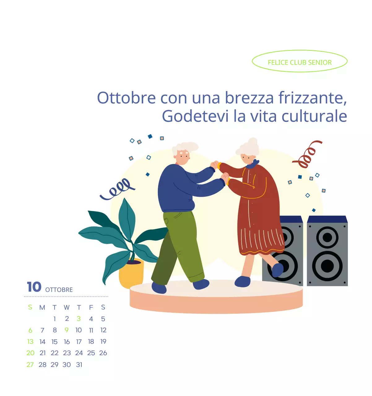 Calendario di lavoro con splendide illustrazioni