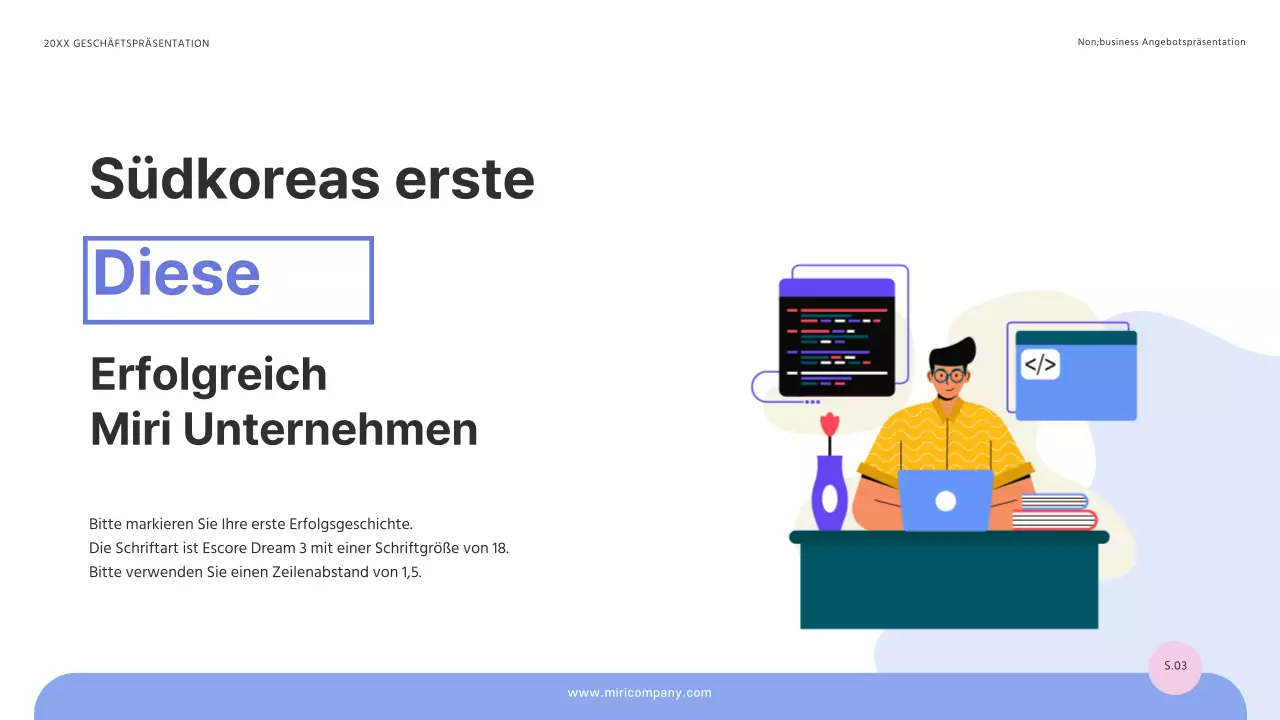 Ein einfaches, erfolgreiches Angebot in Blau