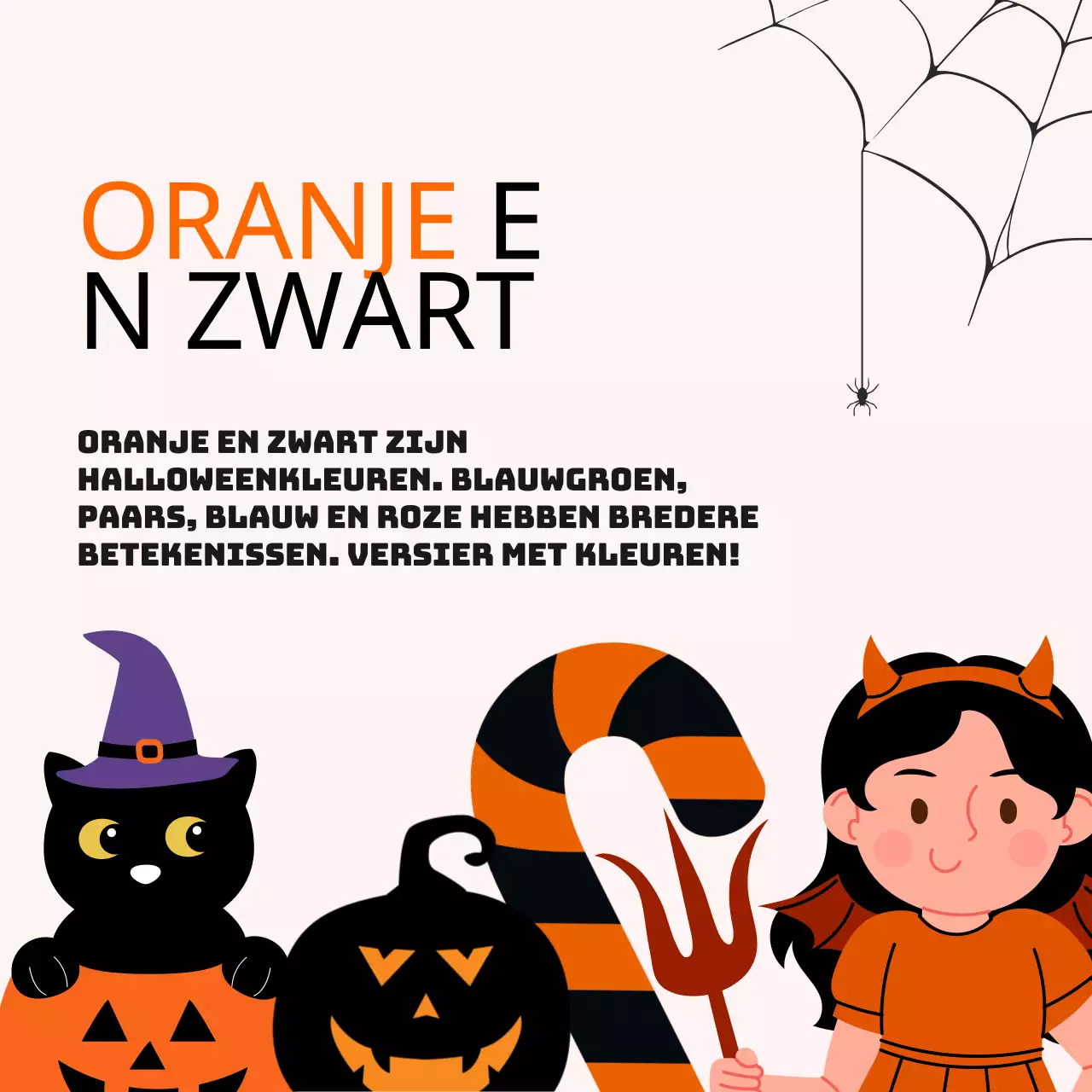 Promoot trendy Halloween kostuums in wit en oranje