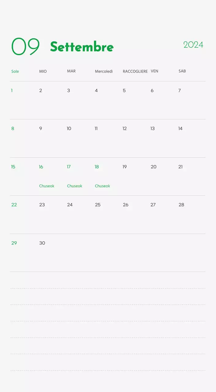 Un calendario con l'immagine di un cucciolo e un simpatico messaggio in verde.