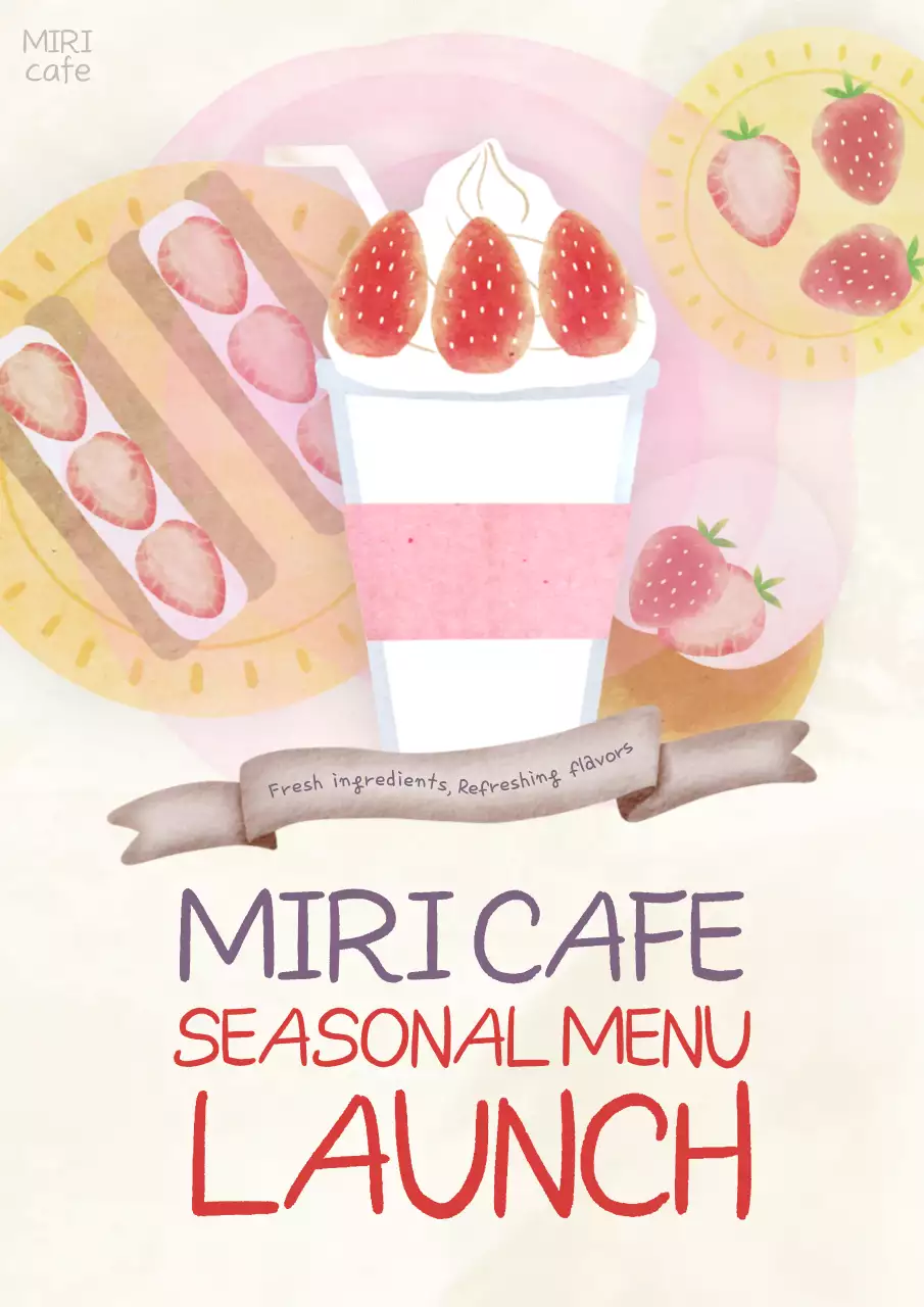 Pink Aesthetic Cafe Promotion Poster