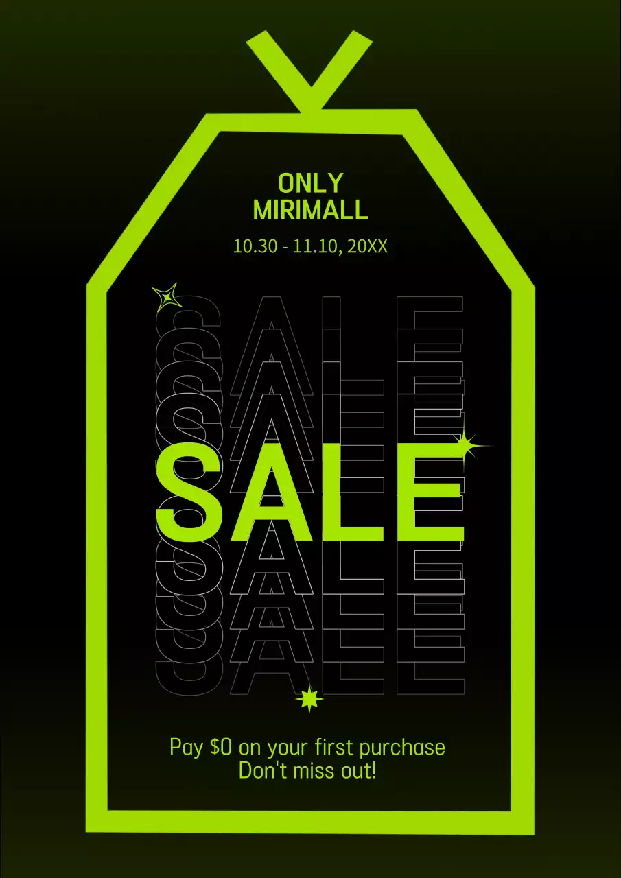 네온 트렌디 세일 프로모션 포스터