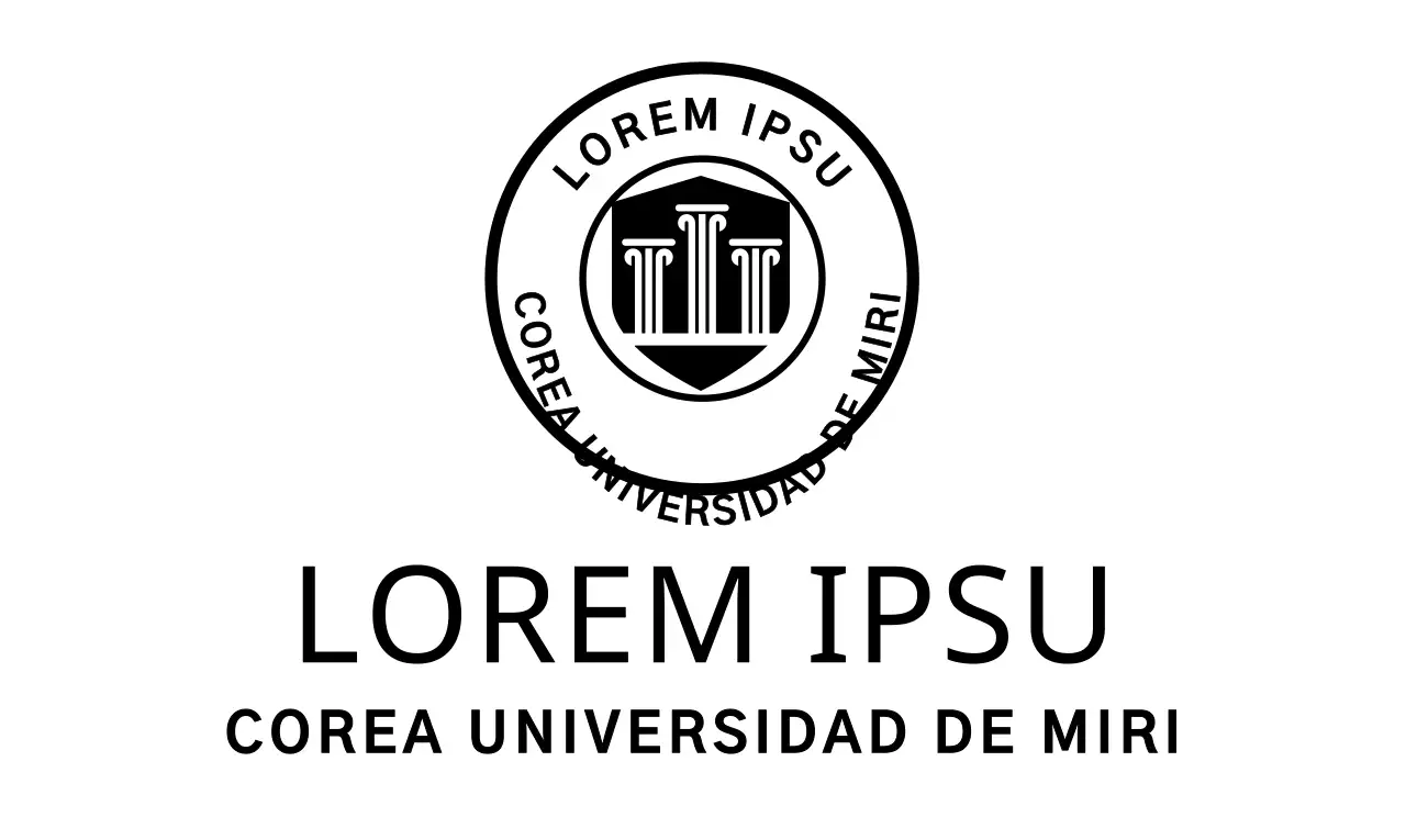 Concepto de logotipo universitario simbólico en negro