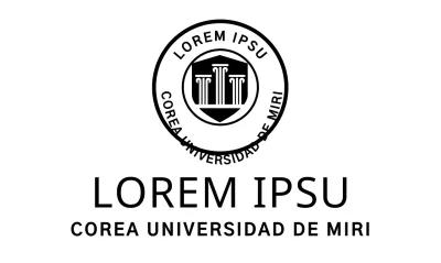 Concepto de logotipo universitario simbólico en negro