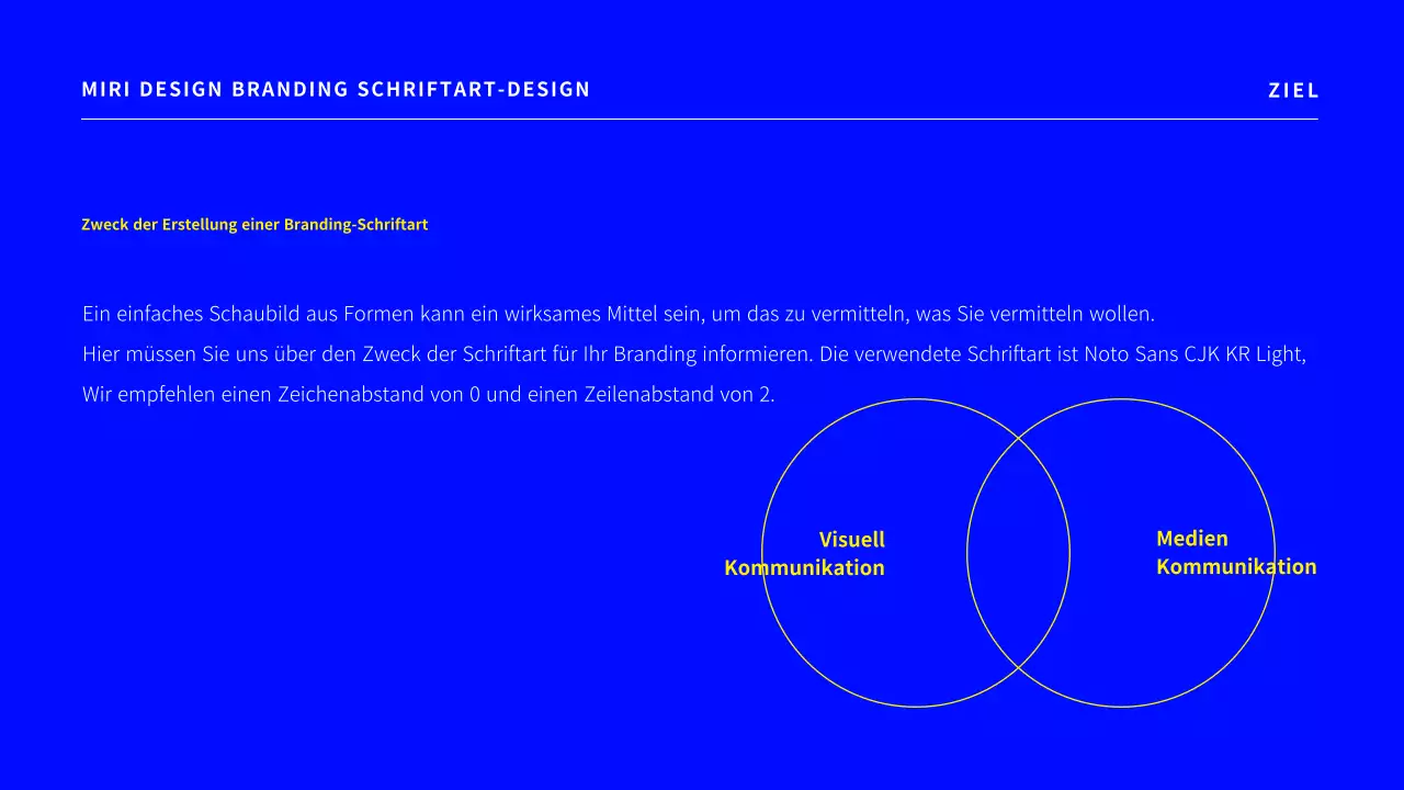 Ein einfacher Branding-Schriftentwurfsvorschlag in Blau.