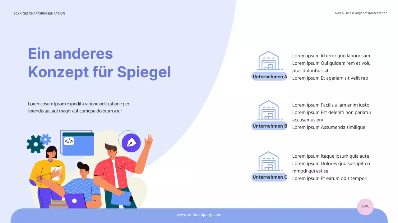 Ein einfaches, erfolgreiches Angebot in Blau