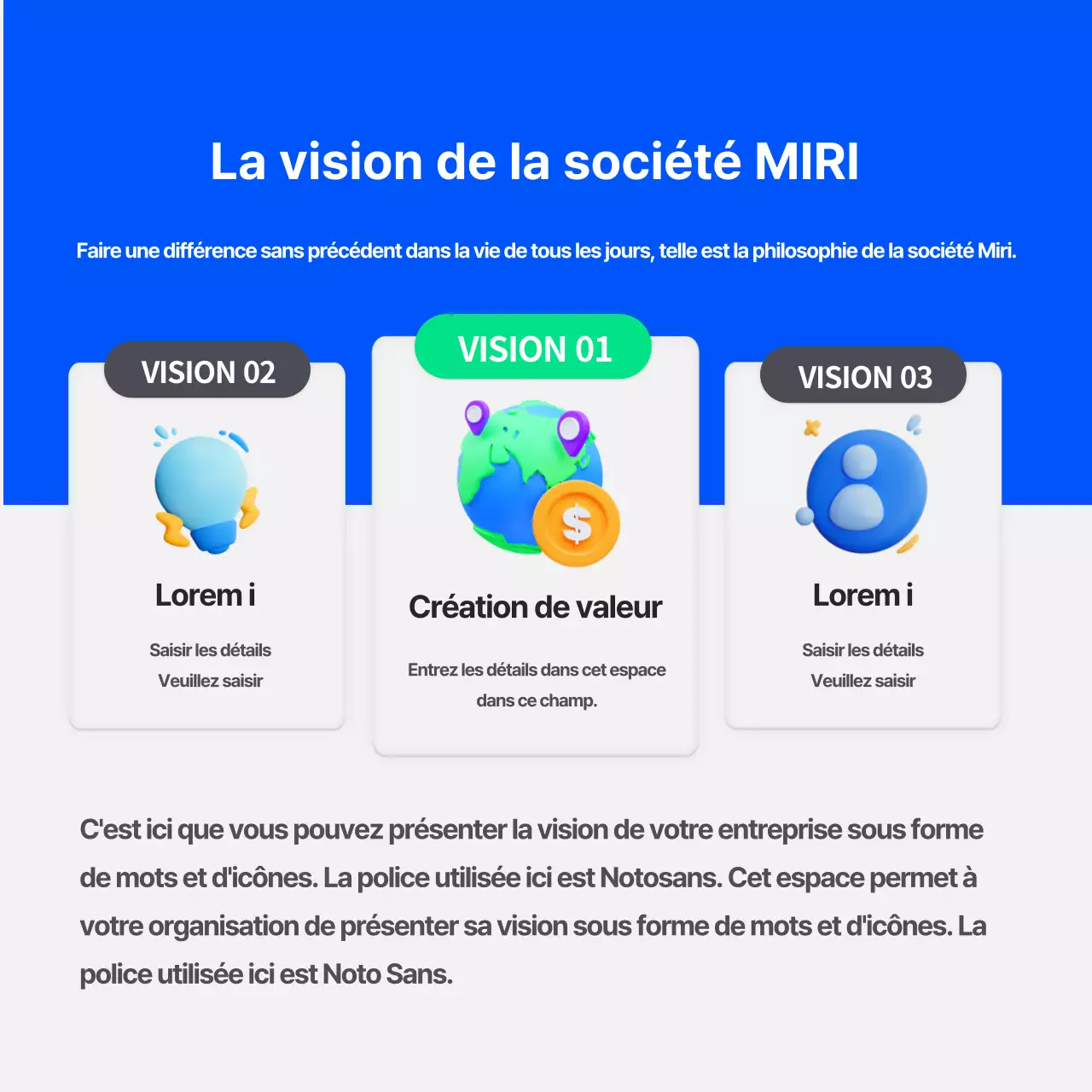 Un simple profil d'entreprise bleu et vert