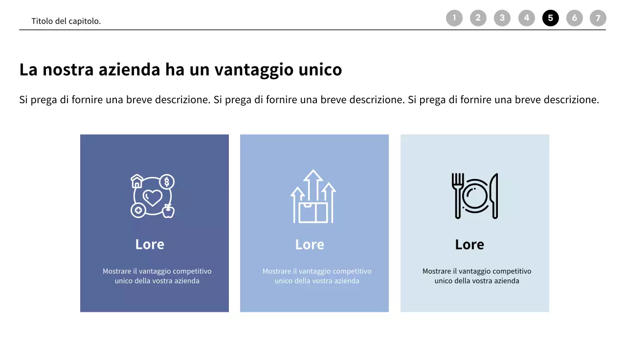 Profilo aziendale moderno in blu