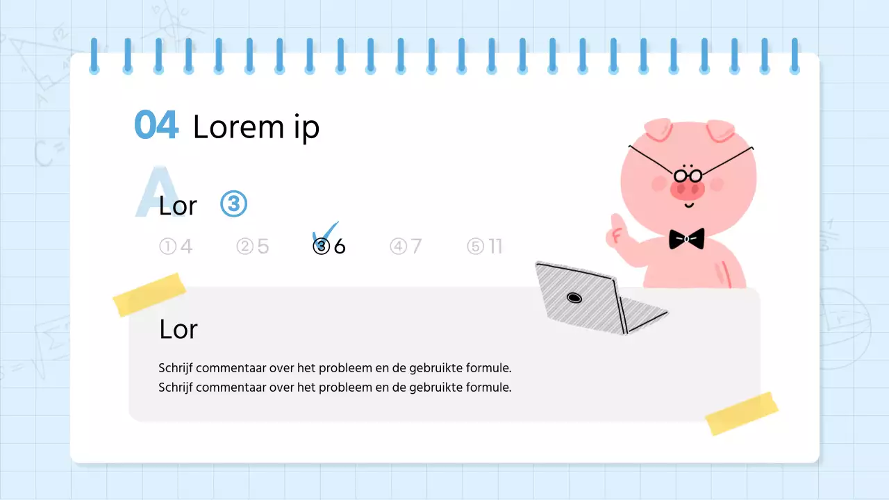 Kitscherig wiskundeschoolmateriaal in lichtblauw en geel