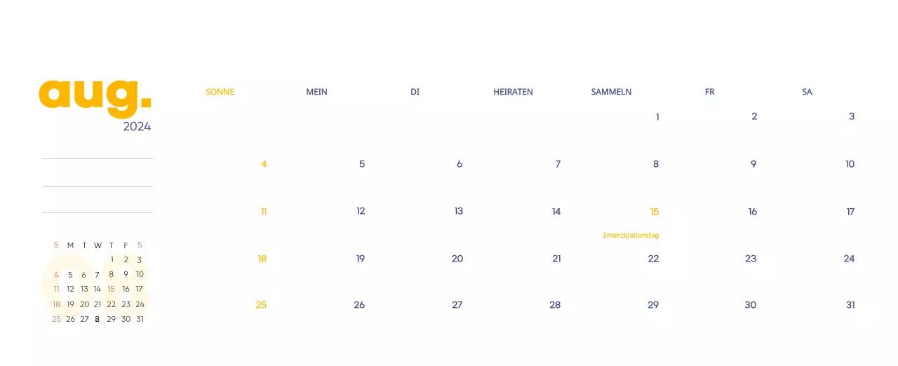 Arbeitskalender mit schönen Illustrationen