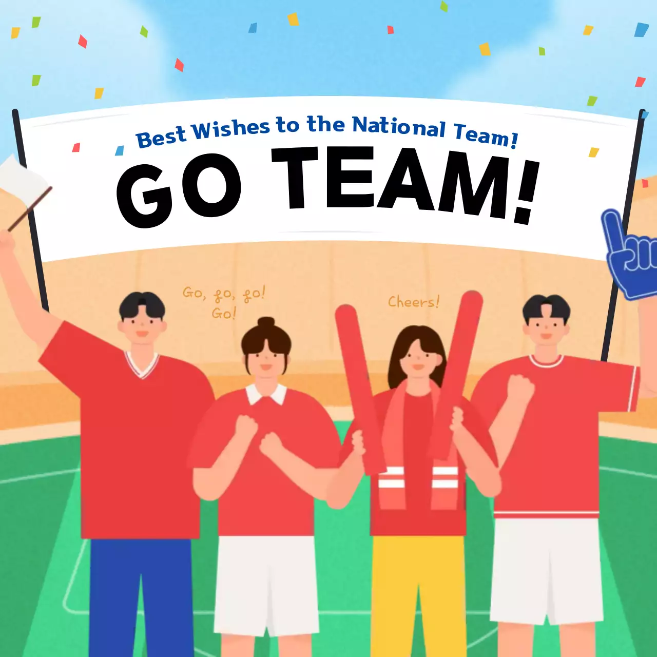 Red Trendy Sports Announcement Social Media Post