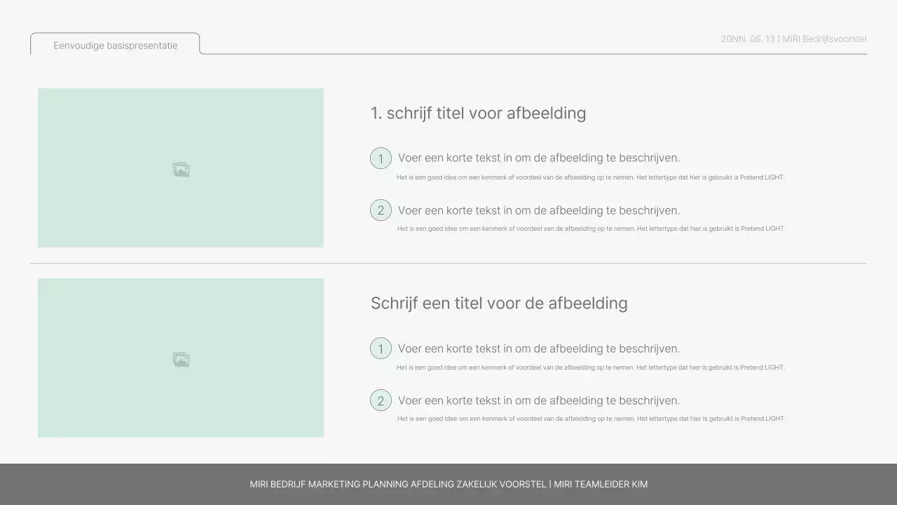 Eenvoudig basisrapport in lichtblauw en lichtgroen