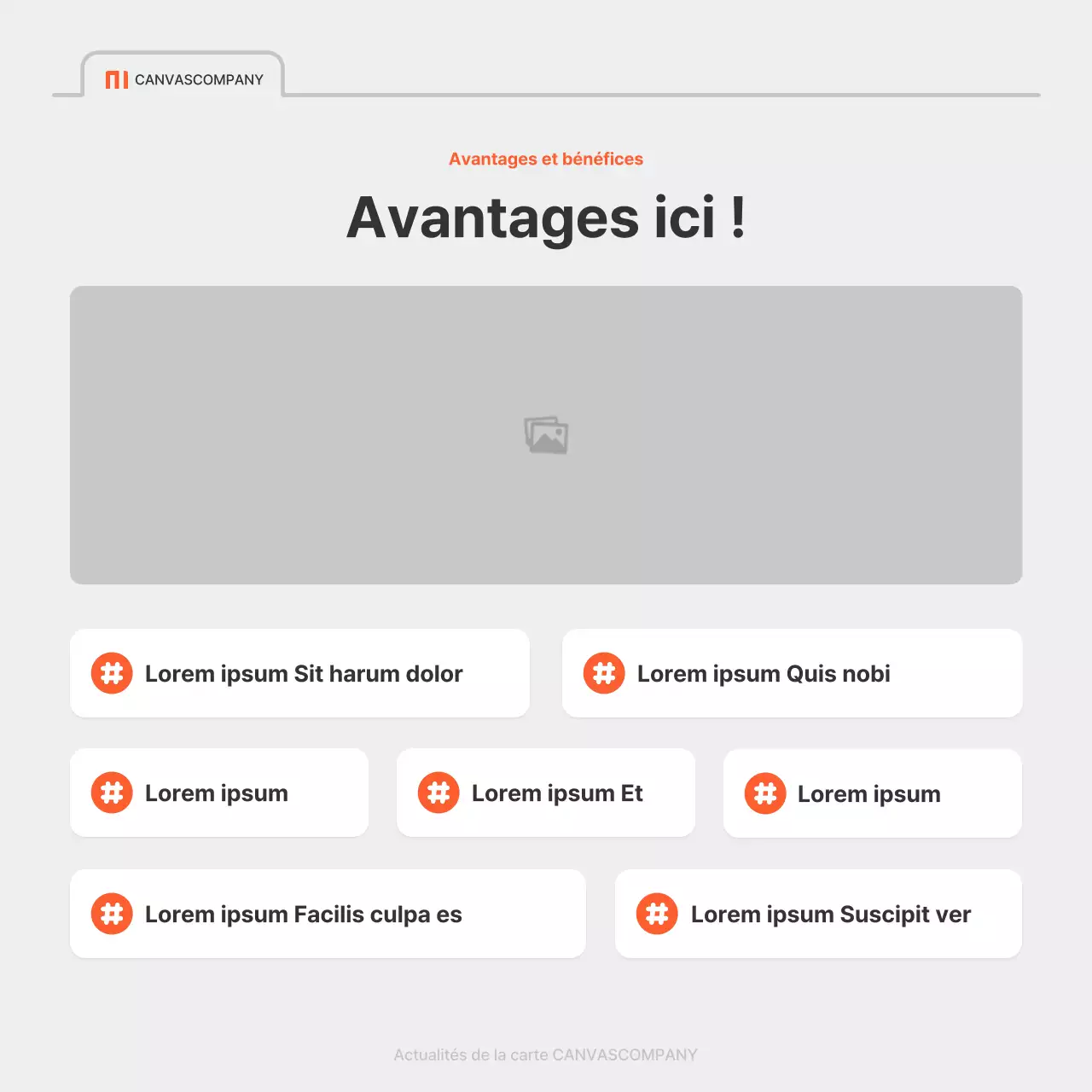 Une simple annonce d'emploi d'entreprise en rouge et gris