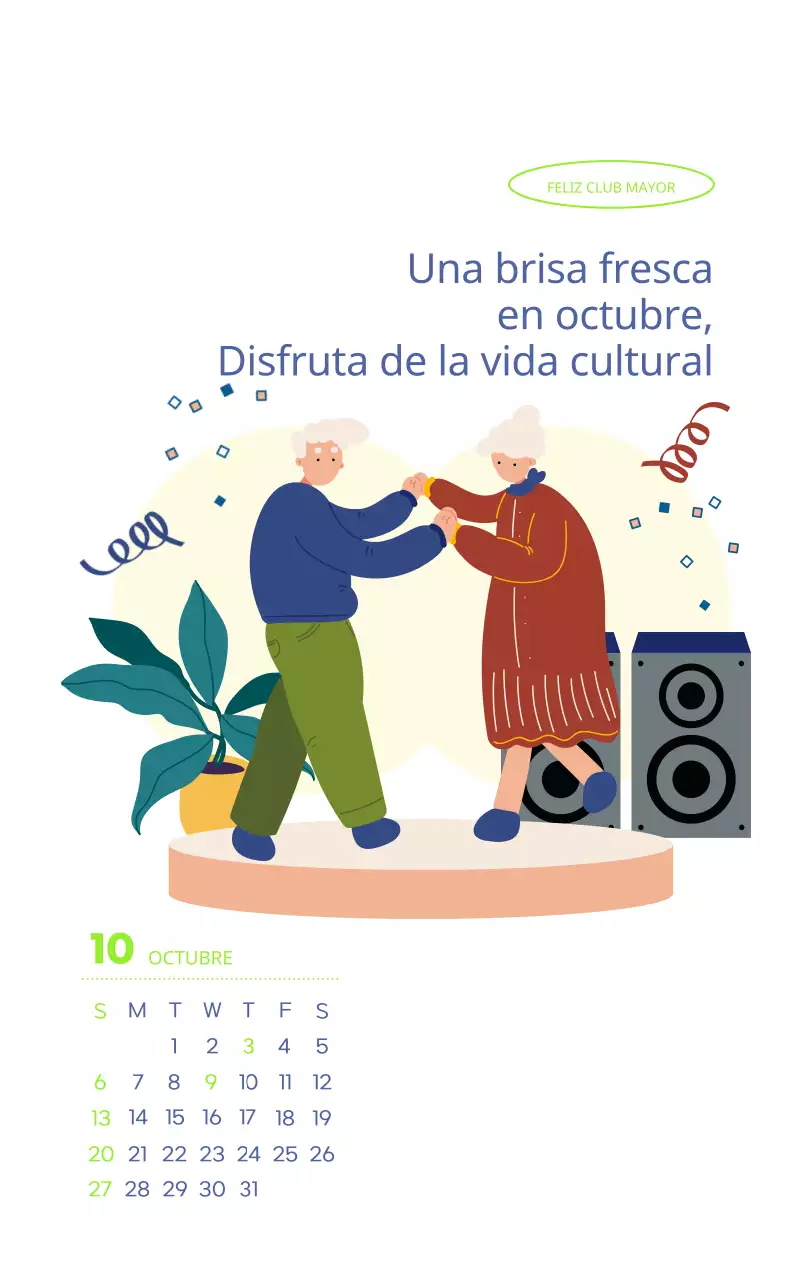 Calendario laboral con bellas ilustraciones